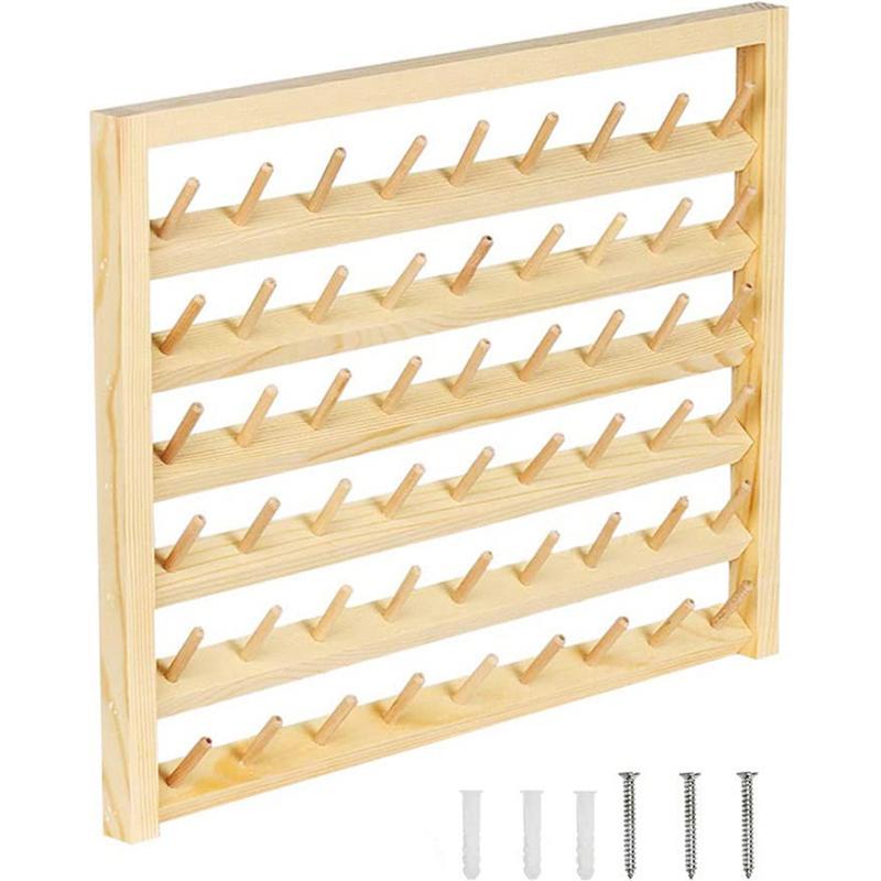 Wooden Thread Holder 54 Spool Thread Rack Wall Mounted Sewing Thread Holder Multi Purpose Thread Stand Shelf