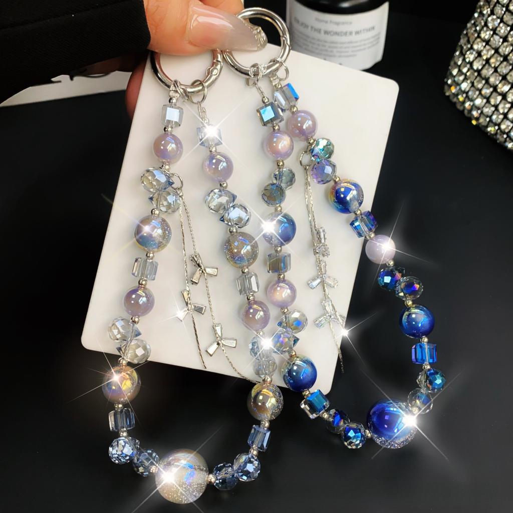 High-end Phone Lanyard Wrist Crystal Tassel Chain New Phone Strap Car Keychain Pendant Accessories