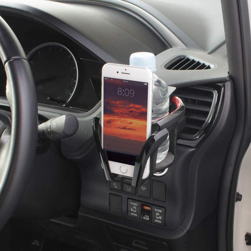 YuraYura Car Supplies Drink Holder Car Cup Holder with Smartphone Holder Air Conditioner Vent for Driver Seat Round Car Cup Holder Versatile 2 in 1