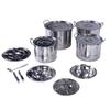 4PCS Stock Pot Set Stainless Steel Induction Cookware Soup Pot with Steam Rack for Kitchen Cooking