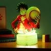 Actionfigur One Piece Luffy Zoro Anime Figuren 3D Lampe PVC Action Sammlermodell Spielzeug LED Nachtlicht Kinder Weihnachtsgeschenk