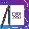 Flair Zoox U7 Roller Gel Pens Pack Of 6 Blue Ink With Spring Wire Clip Matt Body Smooth Writing For Office School Use