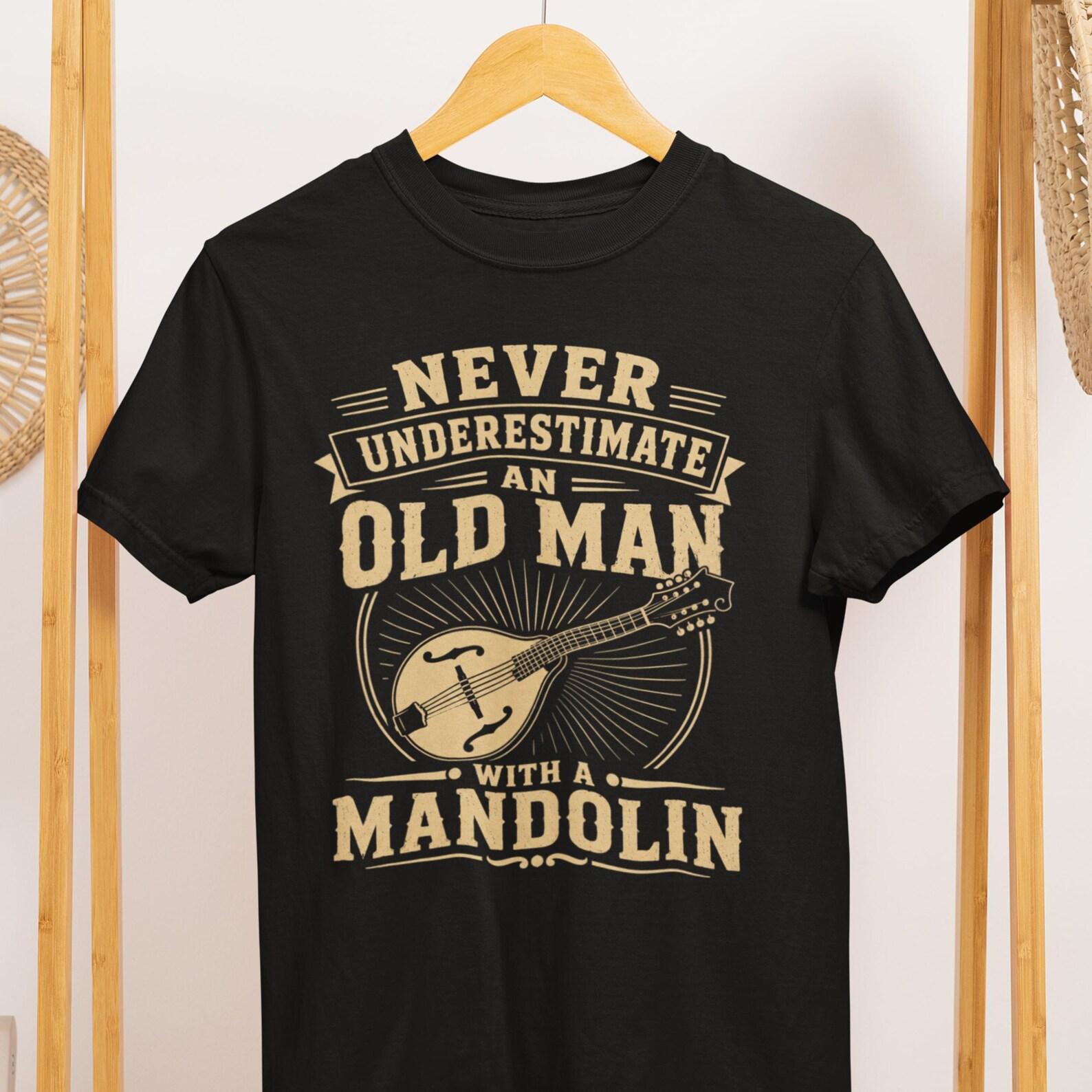 Old Man Mandolin T-Shirt, Bluegrass Music Gift, Comfort Colors 1717 S