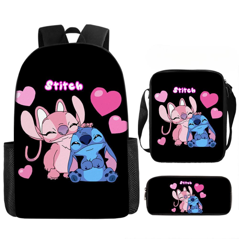 Stitch Backpack Cartoon Set With Lightweight Breathable For Students Elementary