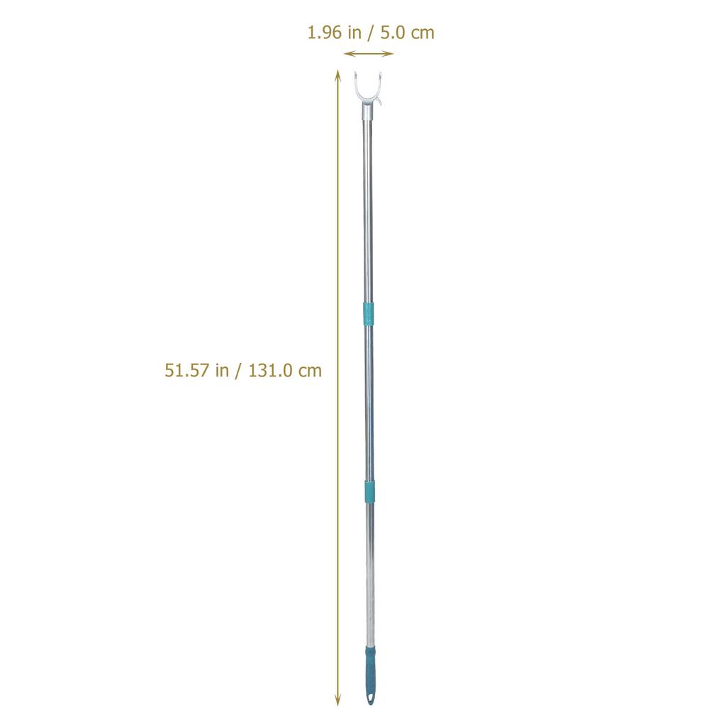 Wardrobe Hook Pole Adjustable Splicing Clothes Rod Stainless Steel Plastic Clothes Reach Tool Home Balcony Closet Hook Pole