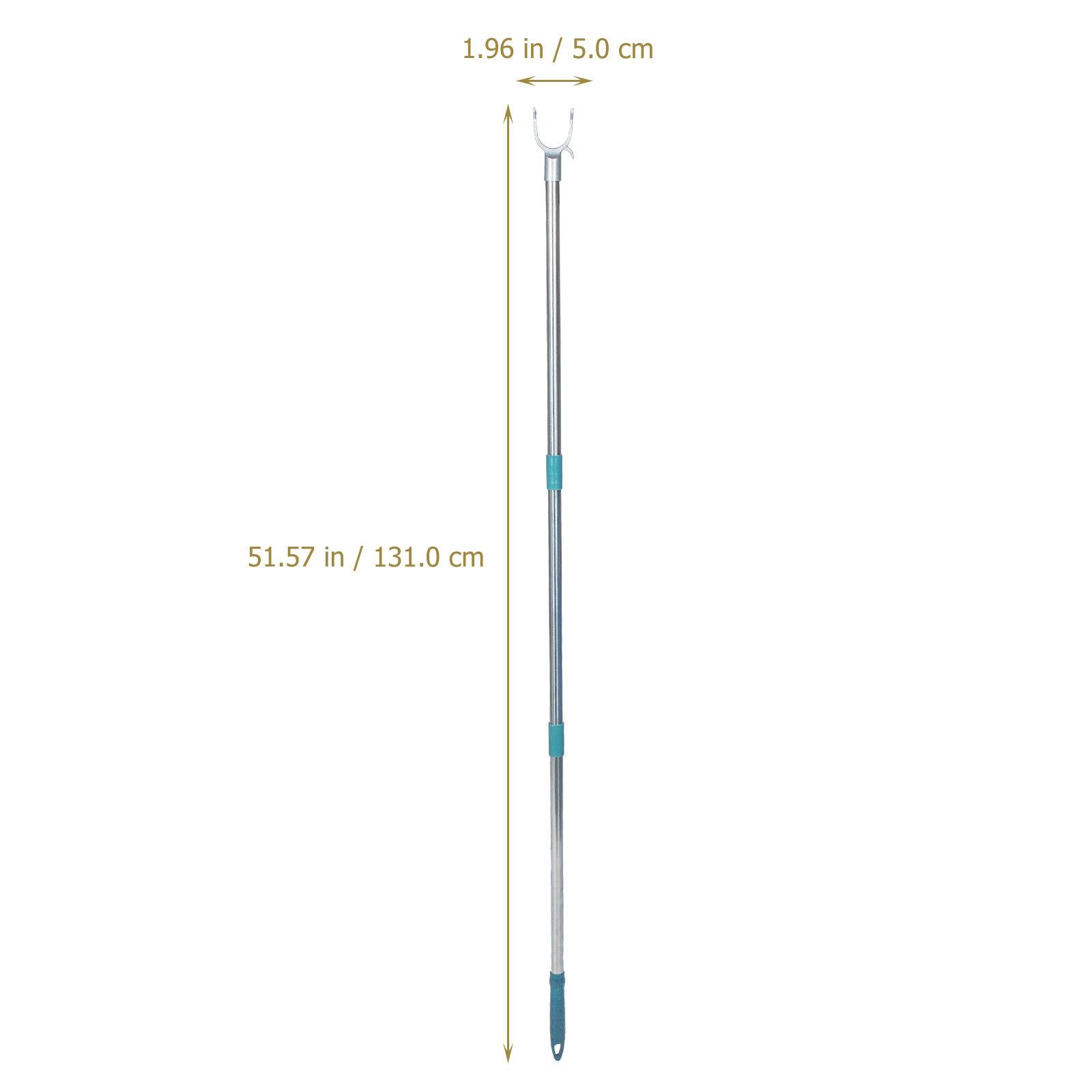 

Splicing Clothes Reach Pole Stainless Steel Plastic Wardrobe Hook Pole Adjustable Clothes Drying Rod Balcony Clothing Reach Tool темно-зеленого