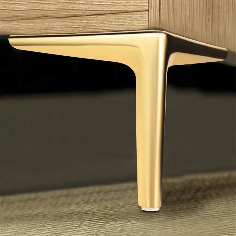 4 Pieces of 18cm Black Gold Sofa Legs Metal Furniture Legs Set with 4 Legs Sofa Legs Vanity Table Legs Durable Legs