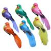 6Pcs Realistic Simulation Feather Artificial Birds DIY Ornaments for Home Window Garden Patio Decor