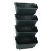 Vertical Wall Planter Set Plastic Breathable Space Saving 4 Pots Hanging Vertical Wall Flowerpot for Porch Garden