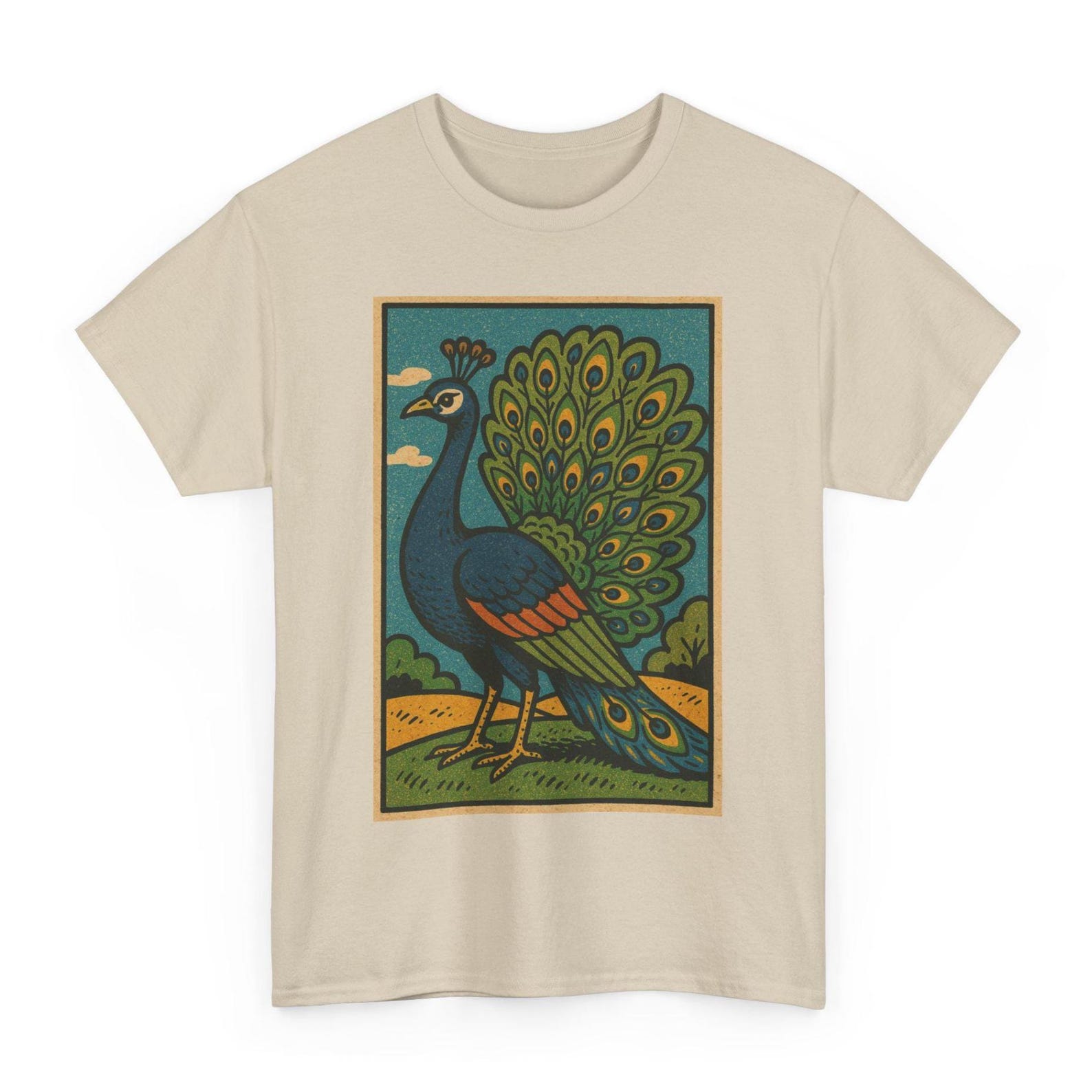 Peacock T-Shirt: Retro Comic Style Bird Lover Tee for Pride Vibrance 4XL