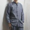 Men's Retro Linen Shirt Jacket with Chinese-Style Buttons for Spring and Autumn