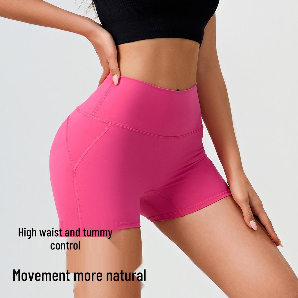 2025 Women's High Waist Sports Shorts - Summer Thin, Tummy Control, Hip Lifting, Antibacterial, Anti-Exposure, High Elastic Fitness 3-Point Pants