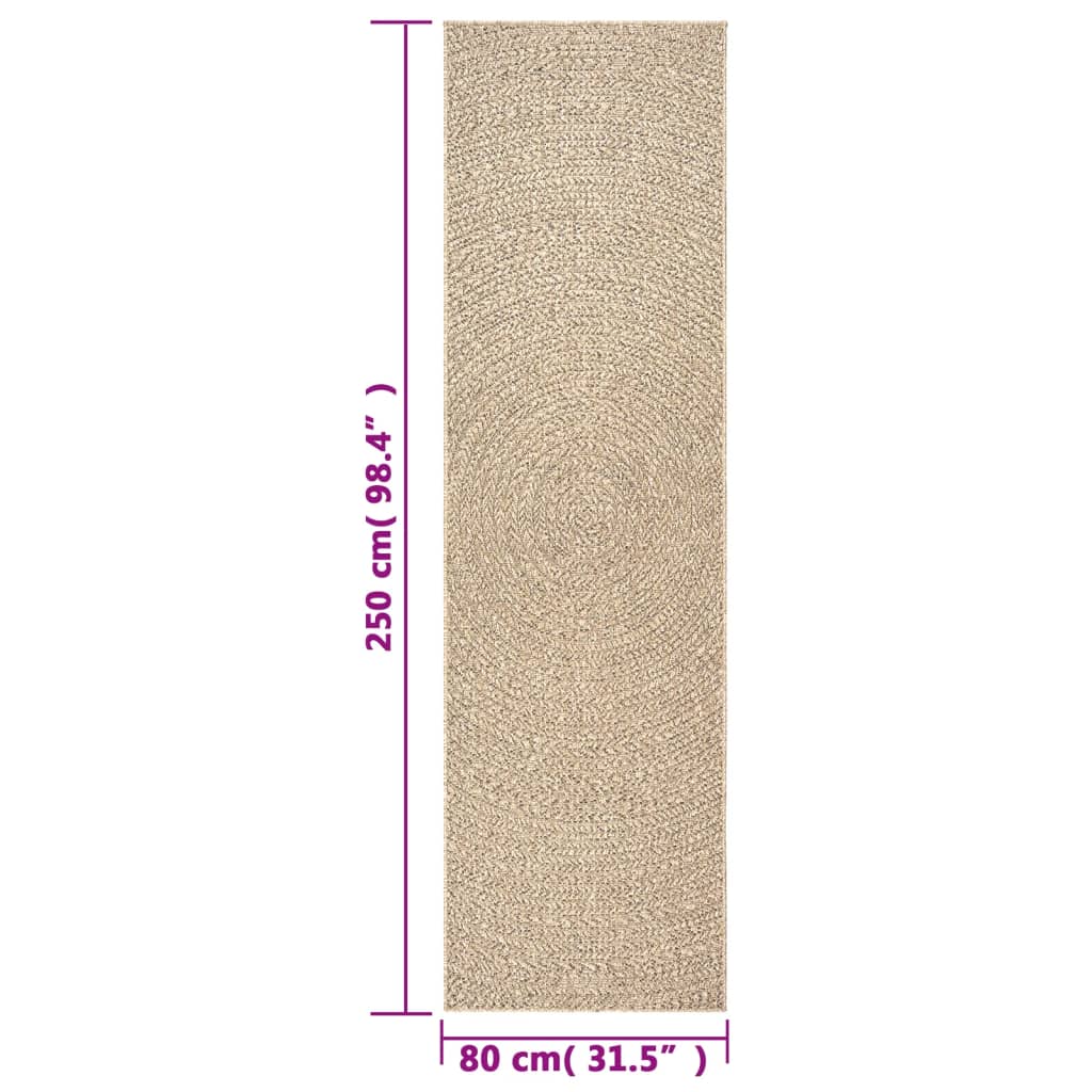 Vidaxl Zizur Rug, 80X250 Cm, Styled Like Jute