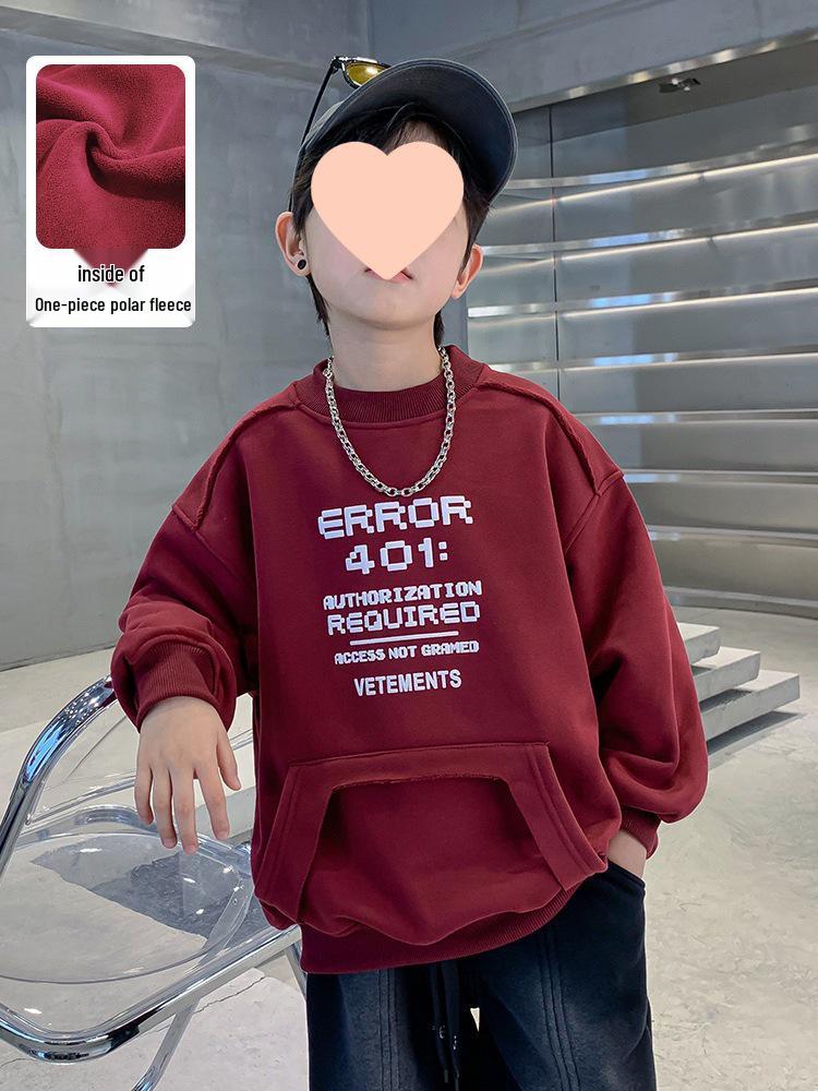 

Детский зимний флисовый свитшот-комбинезон, новый стиль 2025, теплый и утолщенный базовый слой для детей 120cm