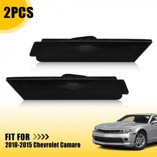 

Front Smoked Left Right Side Marker Light Housing Fit 2010-2015 Chevrolet Camaro