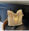 New Retro Vacation Style Beach Woven Bag Lazy Style Straw Woven Bag Large Capacity Shoulder Armpit Bag