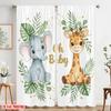 2pcs 2D flat printing Scene Curtain Oh Baby Cute Animals Polyester Without Electricity Party Decorations Use for Holiday Parties