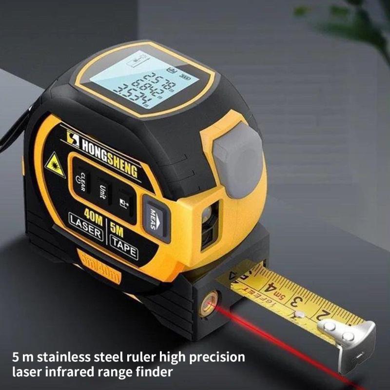 Tape Measure Digital Rangefinder High Precise with Steel Tape for Construction Builders Accurate Indoor and Outdoor Use