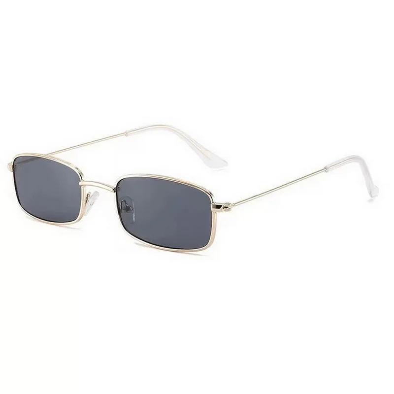 Fashion Retro Small Rectangle Metal Frame Sunglasses Vintage Square Sun Glasses Colorful Lens Men Women Trendy UV400 Eyewear