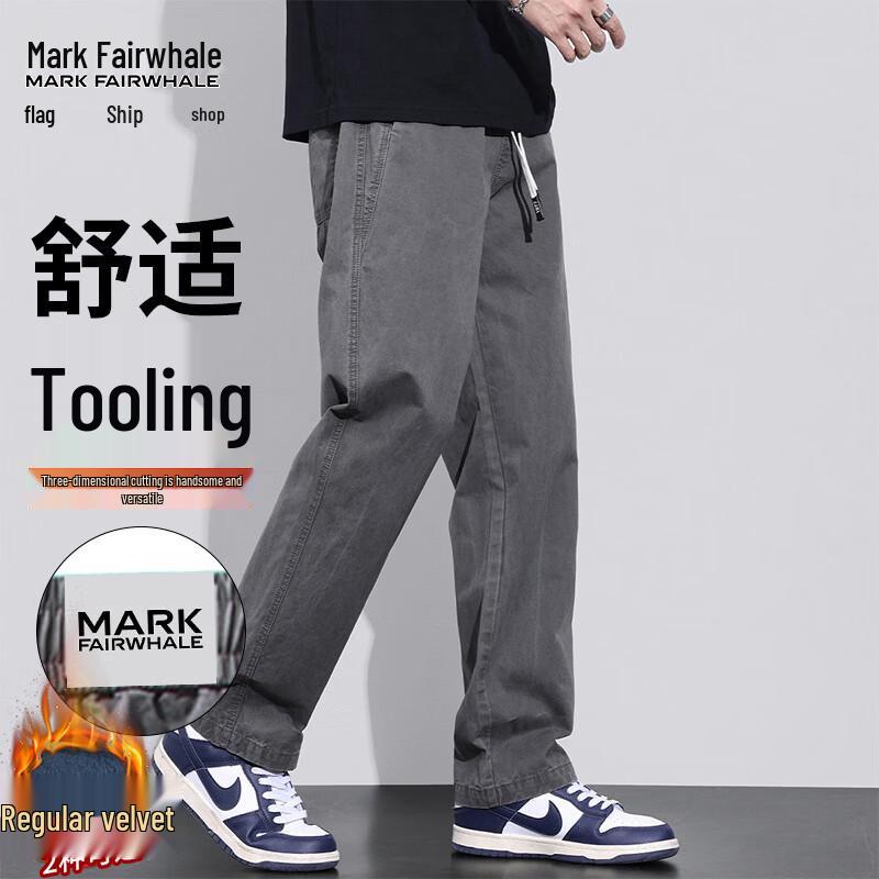 MARK FAIRWHALE Men s Loose Straight Fit Cotton Cargo Pants M