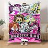 1 ud. Manta de Franela Estampada Digitalmente Monster High, Cubre Cama de Felpa Súper Suave, Colcha Multiusos para Sofá, Cama, Oficina,27