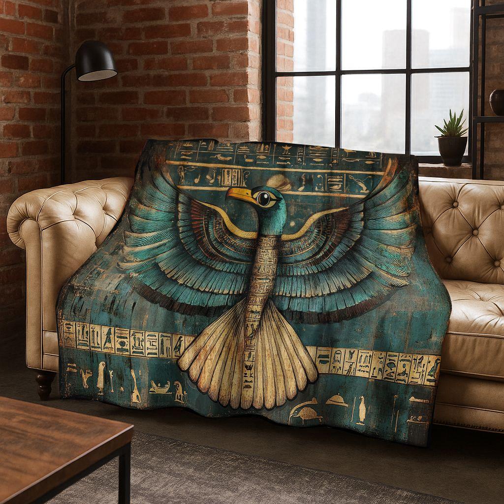 Ancient Egyptian Hieroglyphic Symbols Carved Murals Flannel Blanket,Cozy Soft Throw Blanket for Home Bedroom Bed Sofa Cover Gift
