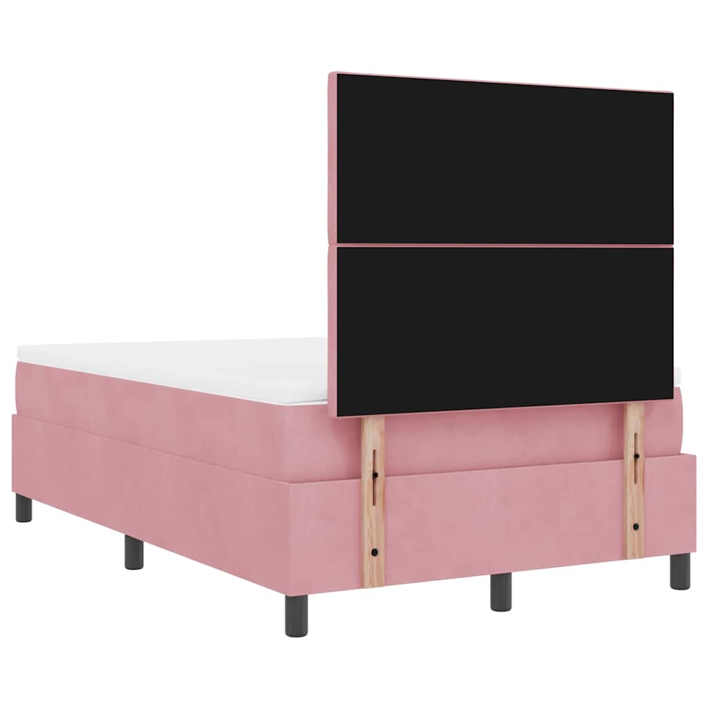 Box Spring Bed with Headboard Pink 120 x 200 cm Velvet