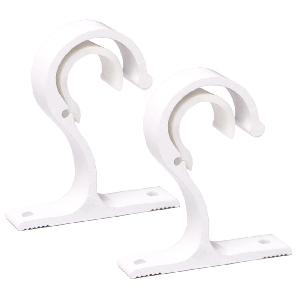 Aluminum Alloy Curtain Rod Brackets Adjustable Rod Holder for Curtains or Wardrobes Pack of 2