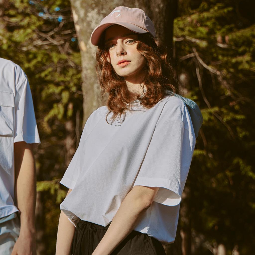 Artwork Yongchul Ripstop Women'S Hoodie Short Sleeve Woven Top White