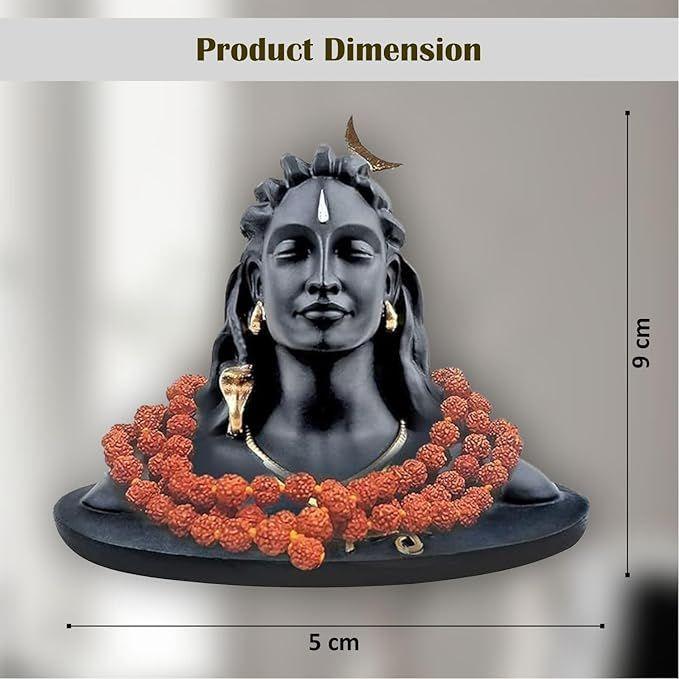 Adiyogi Statue with Rudraksh Mala/Resin Car Dashboard Idols/Lord Shiva for Pooja/Shivratri Gift/Decor/Shiv Murti/Mahadev Statues/