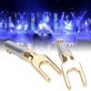 2pcs U Spade Speaker Plug Audio Screw Fork Connector Jack Adapter Gold Plated Pure Copper
