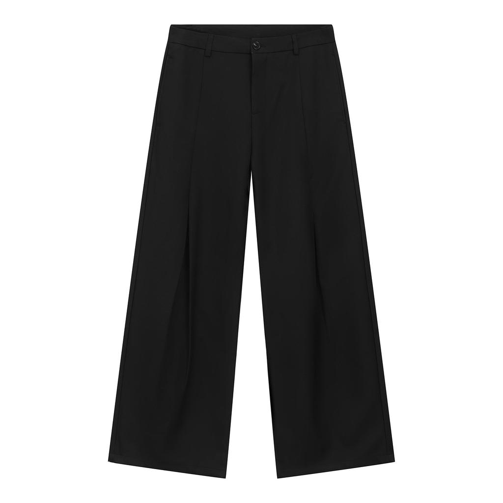pleated A-word casual wide-leg drape loose trousers commuter straight trousers men