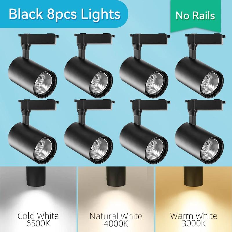 Spot Led Track Light 220V Ceiling Light COB Spotlight Rail Lamp Fixture for Living Room Clothing Store Full Set Track Lighting
