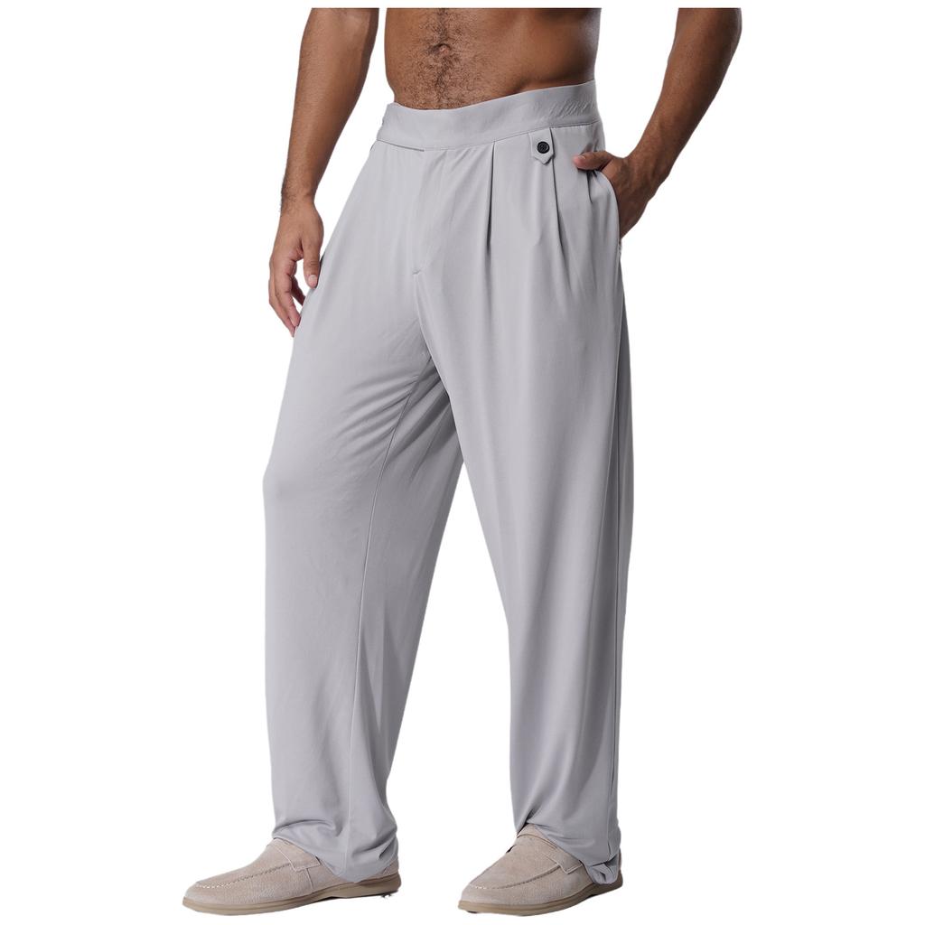Pantaloni de dans pentru bărbați cu cataramă reglabilă, pantaloni cu curea și buzunare, îmbrăcăminte pentru dans de sală, latin, modern