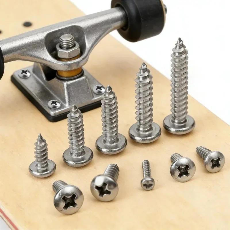 Round Head Self-Tapping Screw Stainless Steel Phillips Recessed Truss Head Wood Screws Mushroom Screw Woodworking Fasteners