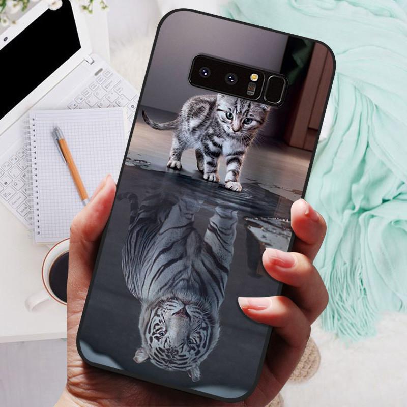 For Samsung Note 8 9 7 5 Case Cover Wolf Cat Animals Silicone Soft Back Cases For Samsung Galaxy Note 9 Note8 Note7 Phone Case