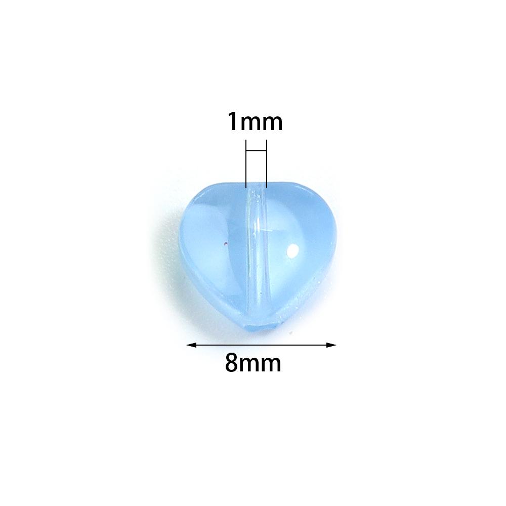 50pcs/lot 8mm Colorful Heart-shaped Lampwork Beads For Jewelry Making Loose Spaced Glass Beads DIY Charms Accessories Wholesale