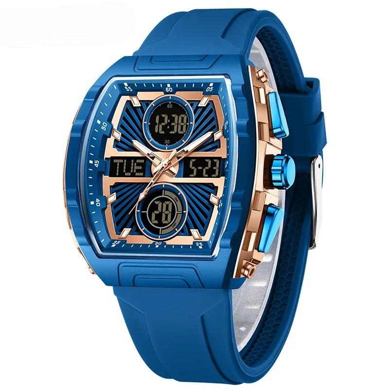 Fashion Trend Men's Watch Large Dial Waterproof Alarm Clock Silicone Electronic Watches Digital Multifunctional Men Watch