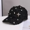 Beliebte Bart-Baseballkappe Hip-Hop Strass karierte Krempe Neue Baseballkappe Personalisierter Trendiger Hut