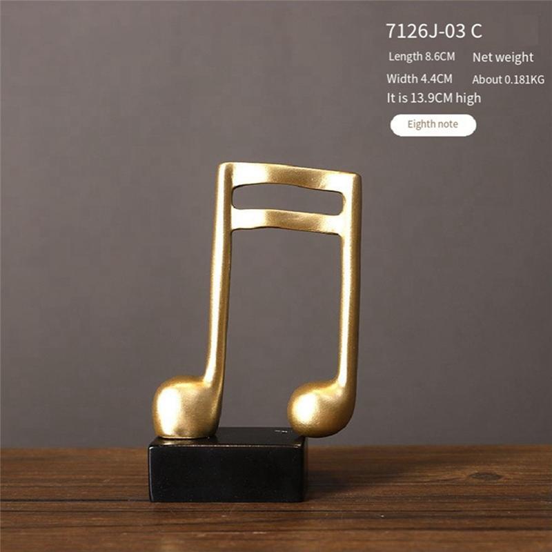 3PCS Music Note Decor Musical Sculpture Statue Resin Music Note Figurine For Home Piano Gifts Resin Ornaments