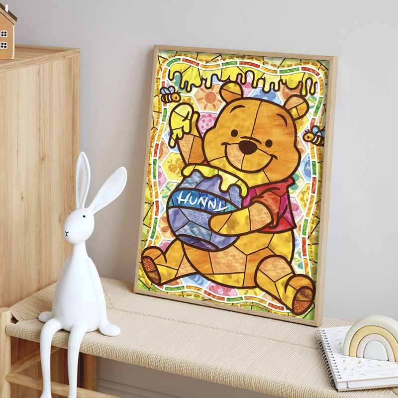Disney Diamond Painting Winnie The Pooh Healing Art Painting Cartoon Diamond Painting Full Diamond Cross Stitch DIY Gift, Home Decoration