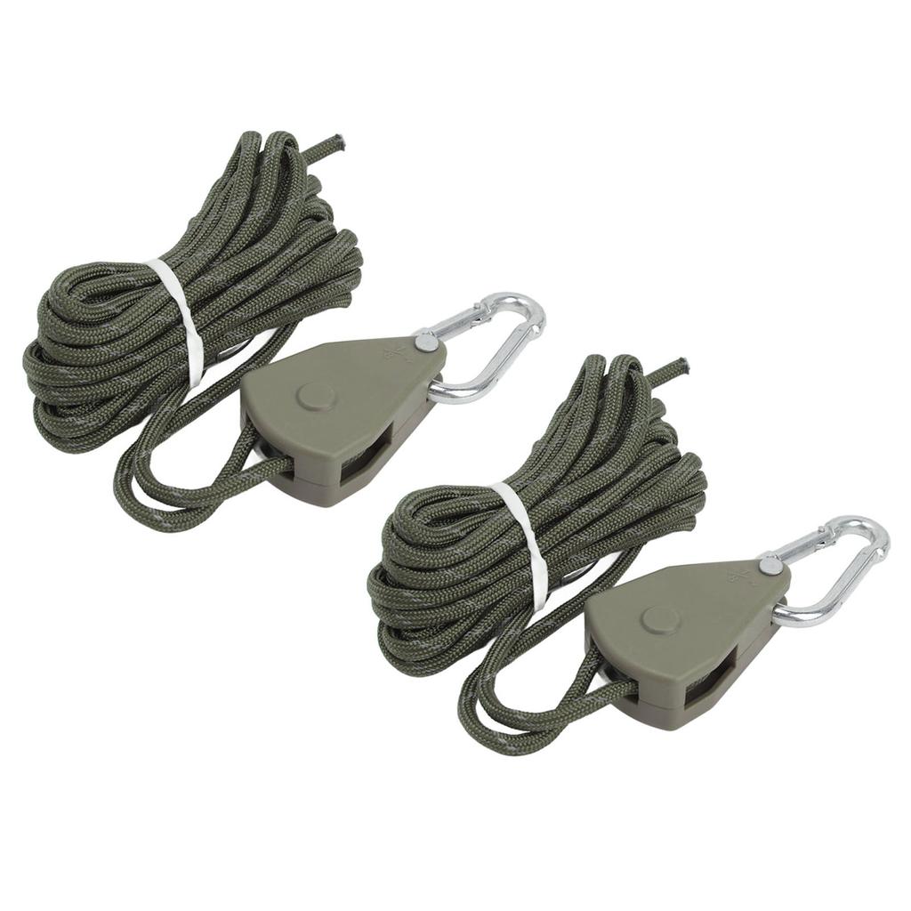 2 Pcs Camping Tent Wind Cord Outdoor Tent Rope with Pulley Canopy Quick Setup Camping Rope