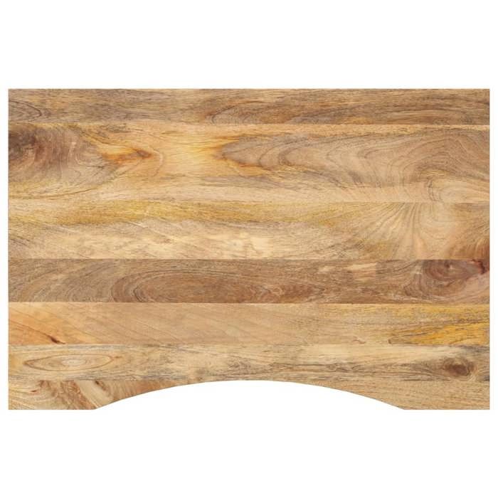 VidaXL Desktop with Curve 100x50x2.5 Cm Solid Raw Mango Wood 370194