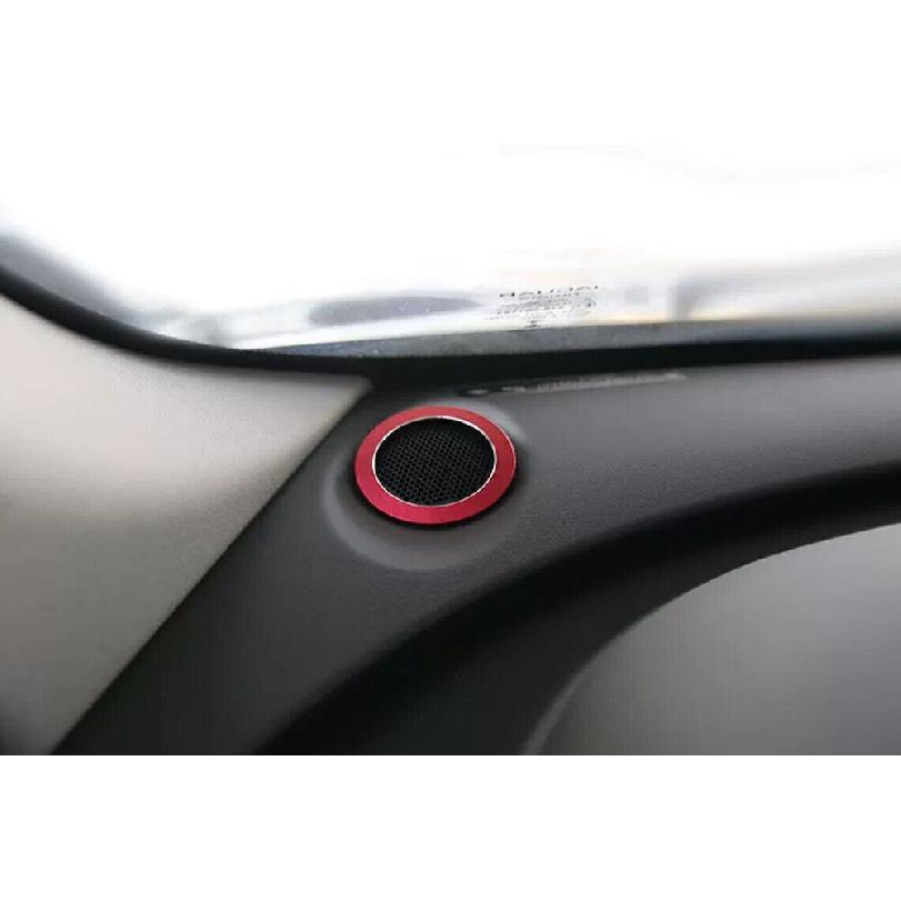 For Jaguar F-pace 2017-2024 Red Aluminum Alloy Dashboard L&R Speaker Sound Ring