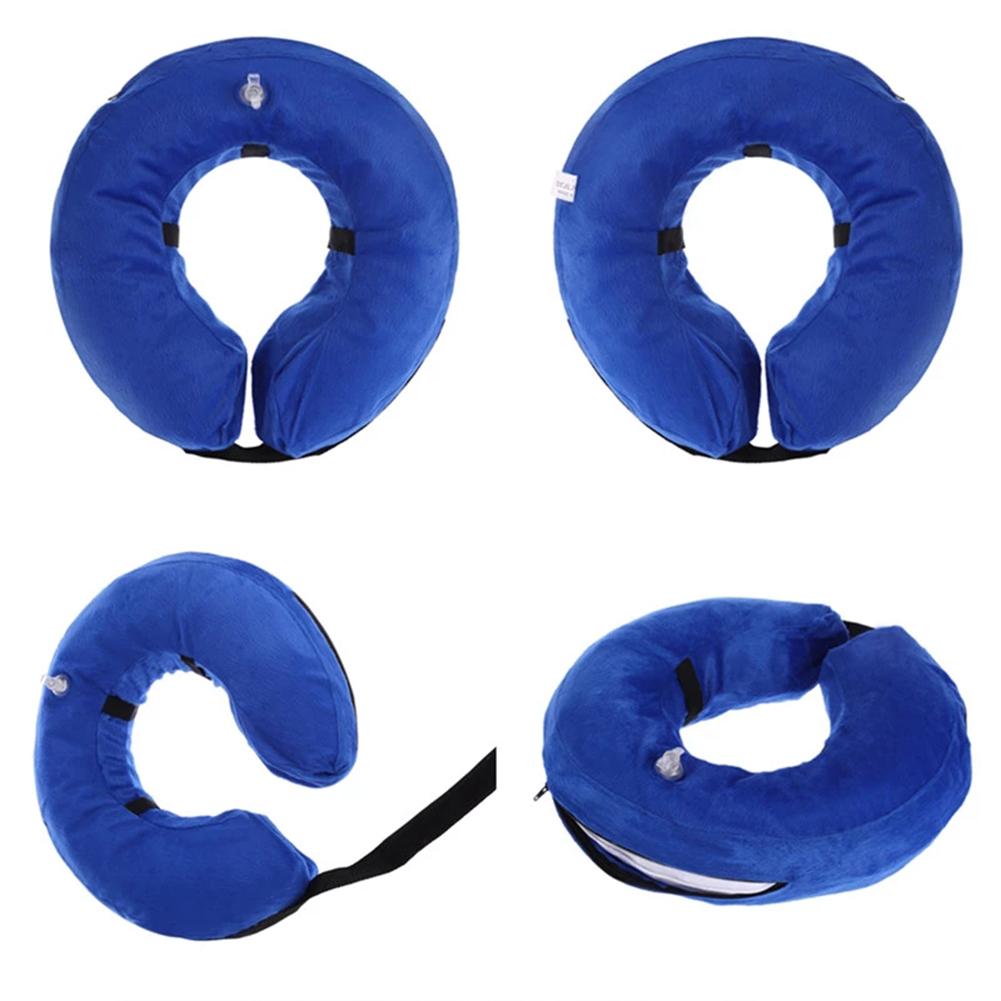 Pvc Pet Protective Inflatable  Collar With Adjustable Magic Stickers Soft Skin-friendly Warm Anti-bite Pet Recovery Collar