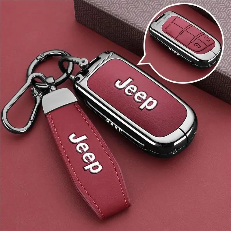 Car Key Case Cover For Jeep Freedom Light Jeep Freedom Warrior Grand Cherokee Commander Keychain Keyless Auto Accessories ALW1