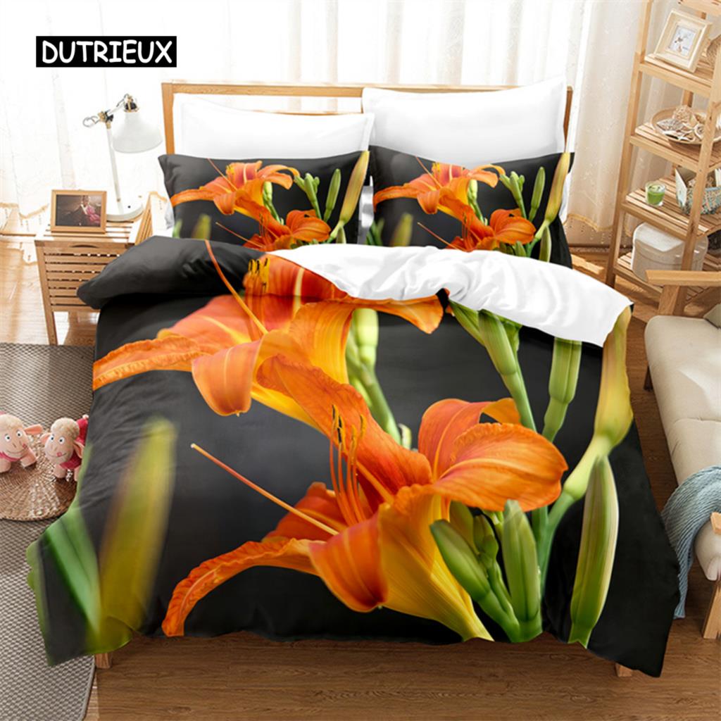 Yellow Flowers  Queen Bedding Sets Duvet Cover Set Bedding Digital Printing Bed Linen King Size Duvet Cover Set Bedding Set