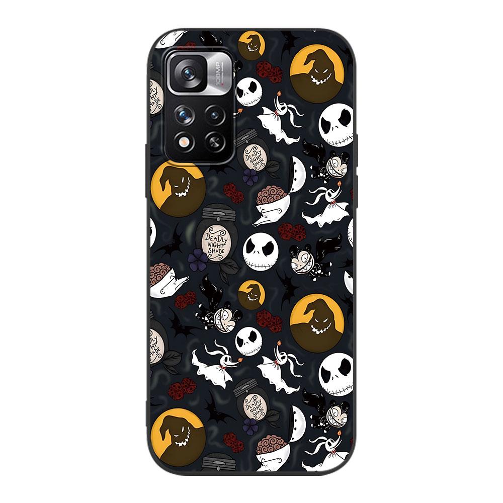 Hallowmas Cute Case for Xiaomi Redmi Note 11 10S 8T 10 12 Pro Plus 11T 8 9 11E 11S 5 Pro 9S 7 Soft TPU Black Phone Cover