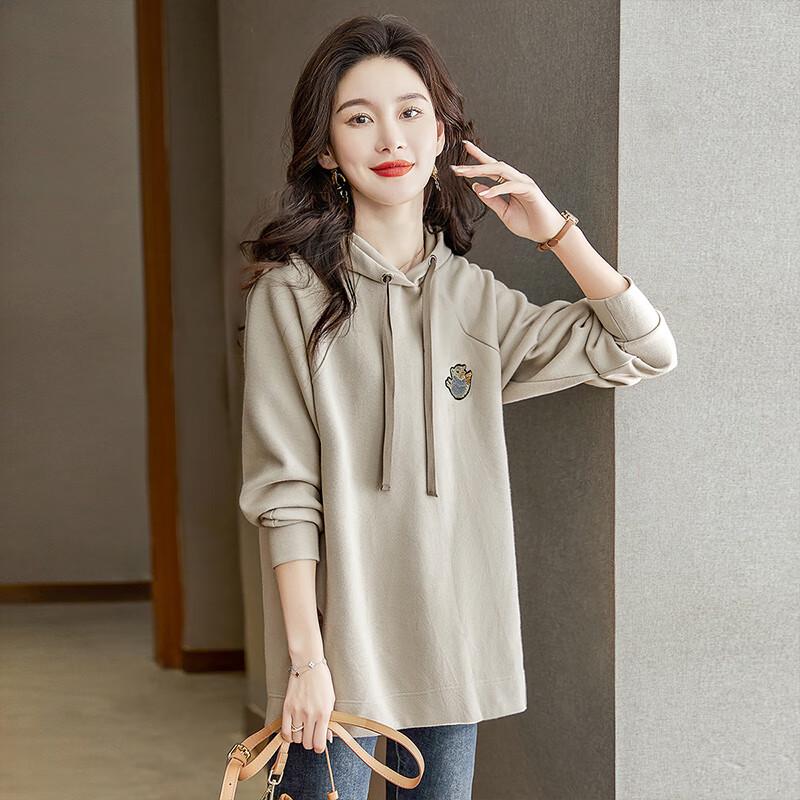 Sibaizhe Damen Kapuzen-Sweatshirt mit Schlitz