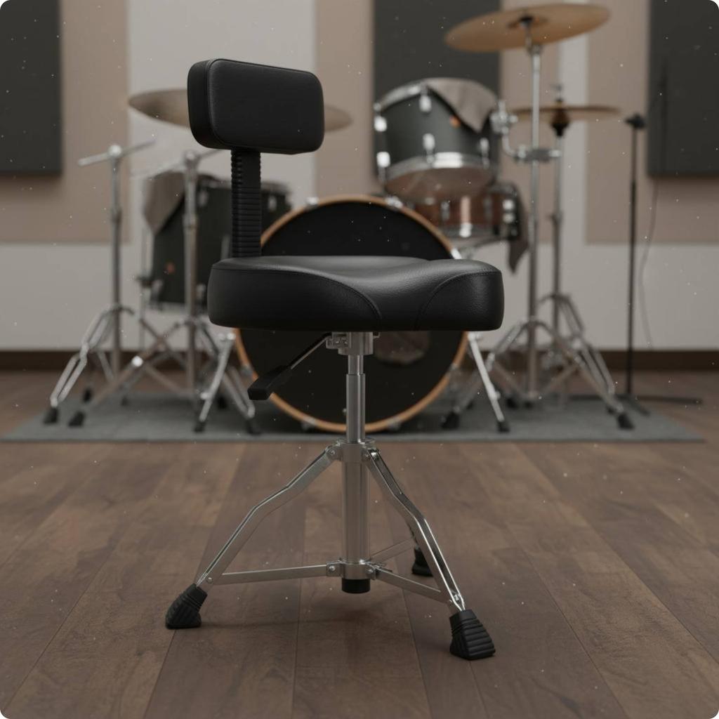 Saddle Drum Throne Tripod Base Height Adjustable Drum Throne Music Seating Heavy Duty High Load Capacity For Practice Rehearsal